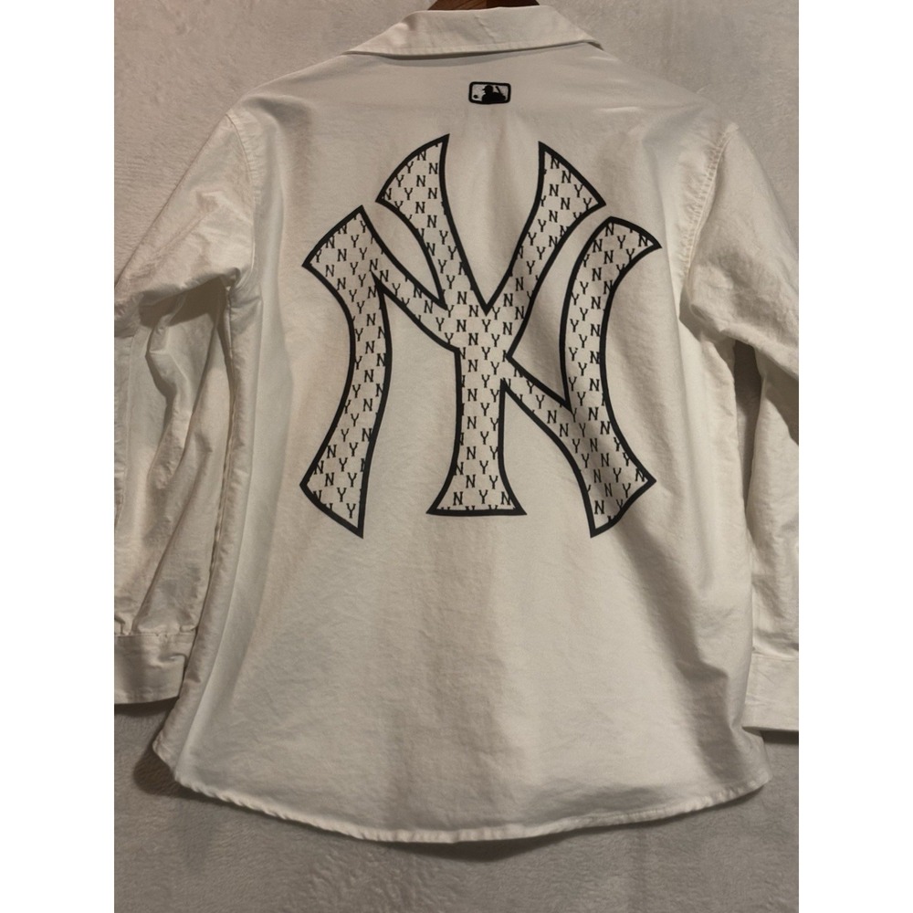 New York Yankees‎ NYY White Official MLB Dress Shirt Men's Long Sleeve Small